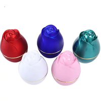 Boîtes à bijoux en cuir de luxe haut de gamme personnalisées, lumière LED, forme ovale, design rose diamant, options de couleur personnalisées - Marque Sunshine
