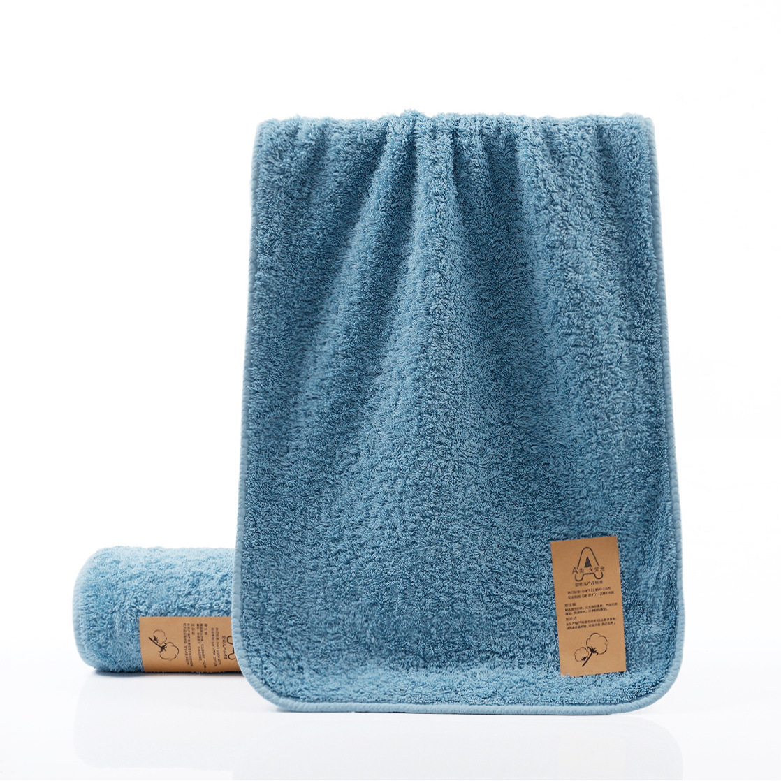 ผ้าเช็ดตัวกำมะหยี่สีสันสดใส [สีน้ำเงิน]