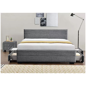 <span class=keywords><strong>Lit</strong></span> de rangement rembourré en tissu doux avec 4 tiroirs à cadre en bois - Product Image 5