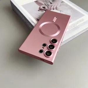 <span class=keywords><strong>Funda</strong></span> de Silicona con Revestimiento para Samsung Galaxy S25 <span class=keywords><strong>Ultra</strong></span> S24 S23 S22 + <span class=keywords><strong>S21</strong></span> FE, Fundas con Carga Inalámbrica Magnética, Película Protectora de Lente - Product Image 2