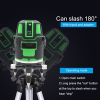 Niveau Laser 3D à faisceau vert 360, Machine à niveau Laser rotatif 5 lignes