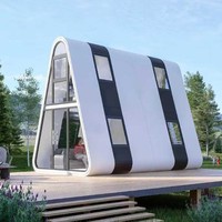 Maison en forme de capsule spatiale en alliage d'aluminium, design scandinave, mini-maison préfabriquée, lodge portable pour station de ski en montagne