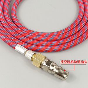 Tuyau d'aérographe 1.8m, tuyau mâle rouge, adaptateur 1/8 à 1/4 pour pistolet de pulvérisation, compresseur d'air - Product Image 2