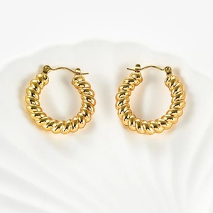 Pendientes de Aro Geométricos Irregulares de Acero Inoxidable para Mujer, Joyería Elegante para Oficina/Trabajo, Regalos - Product Image 1