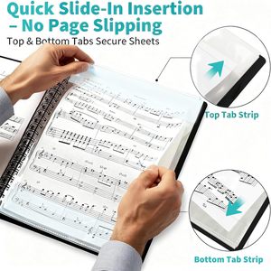 Cartella Porta Spartiti con 40 Buste Fronte-Retro, 80 <span class=keywords><strong>Pagine</strong></span>, 40 Tasche, Organizzatore per Spartiti - Product Image 3