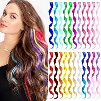 Perruque à clipser colorée résistante à la chaleur, la plus vendue, avec mèches bouclées effet soie