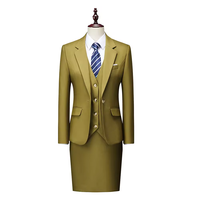 Vente en gros directe d'usine en Chine, ensemble de 2 pièces, robe formelle, costume noir pour femmes de bureau, blazer noir et jupe pour femmes d'affaires