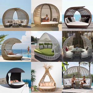 طقم سرير خارجي حديث للتصدير عبر الحدود مع وسادة مقاومة للماء للفناء والحديقة - Product Image 3