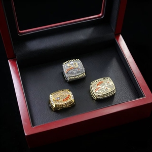 Juego de 3 Anillos de Campeonato Denver <span class=keywords><strong>Mustang</strong></span> 1997-2015, Aleación Plateada en Plata 925, Caja de Madera para Exhibición, Colección Conmemorativa - Product Image 5