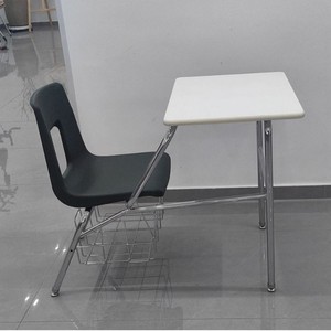 Ensemble bureau et chaise pour étudiant, plateau en MDF blanc, structure en métal, design moderne, mobilier scolaire, 94x60x70mm, durable - Product Image 3