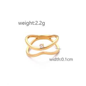 เครื่องประดับสุดหรูสำหรับผู้หญิงแหวนปรับได้ทำจากสแตนเลสสตีลชุบทองสำหรับผู้หญิง - Product Image 5