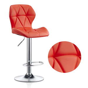 Sgabello da Bar Regolabile con Gambe Cromate e Sollevamento a Gas, Robusto e Durevole, in Pelle PU, Sedia Alta da Pranzo - Product Image 1