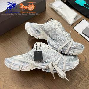 Top Quality Half <b>Slippers</b> 3XL Sneakers Mesh and Polyurethane <b>Mules</b> Casual Sneaker Fashion Designer Walking Style Shoes Men Women - Product Image 3