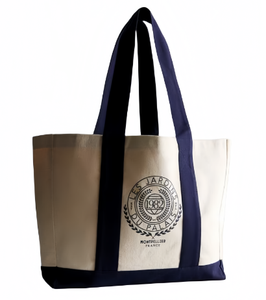 Custom Logo Casual Style School Letter Shoulder Strap Cotton Canvas Tote <b>Bag</b> with Reinforced Handle - Product Image 1