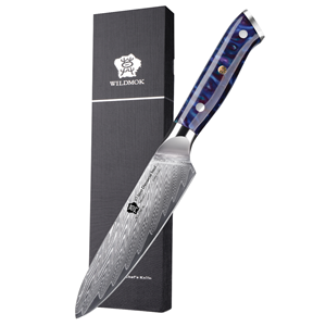 Couteau de chef A&M Enterprises 8-9,9 pouces en acier Damas forgé à la main, style japonais, manche en résine, finition satinée, couteau de cuisine pour droitier - Product Image 3