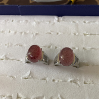 Vente en gros d'anneaux fins en argent ajustables de forme ovale avec cristal d'aigue-marine bleu ciel naturel