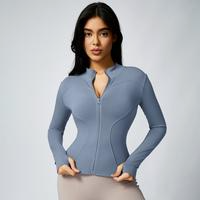 女式高品质立领跑步夹克女士厚全拉链瑜伽外套女士长袖可拉伸快干运动服 - Product Image 6
