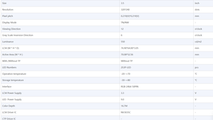 Display LCD TFT Quadrato da 3,5 Pollici 320x240 con Staffa di Montaggio, per Retrovisore Auto/Indicatore Moto, Modulo ad Alto Contrasto - Product Image 5