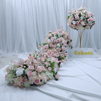 Fleur de chemin artificielle 5d personnalisée en usine de fleurs artificielles en soie rose bleue pour les arrangements floraux de table de mariage