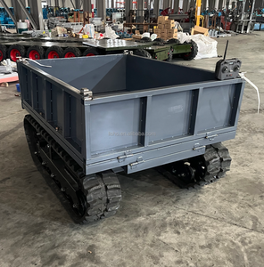 Op afstand bestuurbare elektrische rubberbandchassis kleine crawler vlakke transportwagen met dubbele rupsbanden - Product Image 2