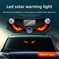 Lumière LED dynamique à effet œil de démon pour voiture, alimentée par énergie solaire, avec ventouse pour camion et voiture