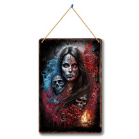 Art mural en bois rétro personnalisé Panneau d'Halloween Plaque en métal de style unique avec impression UV