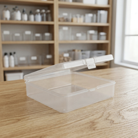 Boîte de rangement carrée en plastique PP transparent de 3,2 cm à 10,5 cm avec couvercle à charnière, organisateur de bijoux et de pilules, vente en gros d'usine