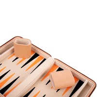 Jeu de backgammon de voyage pour adultes, jeu de société portable avec étui en similicuir, jeu de stratégie classique pour les familles