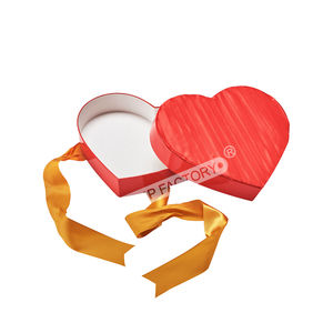 Caja de regalo con tapa y Base clásica de lujo para el Día de San Valentín, lazo de cinta con logotipo personalizado, cajas ciegas rígidas con forma de corazón de belleza romántica - Product Image 6