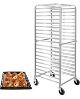 Chariot de cuisine professionnel en acier inoxydable avec plusieurs étagères de rangement et construction robuste