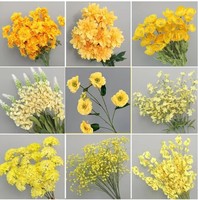 Bunga Artifisial Warna Kuning untuk Dekorasi Pernikahan dan Acara Musim Semi bagi Florist dan Desainer Acara