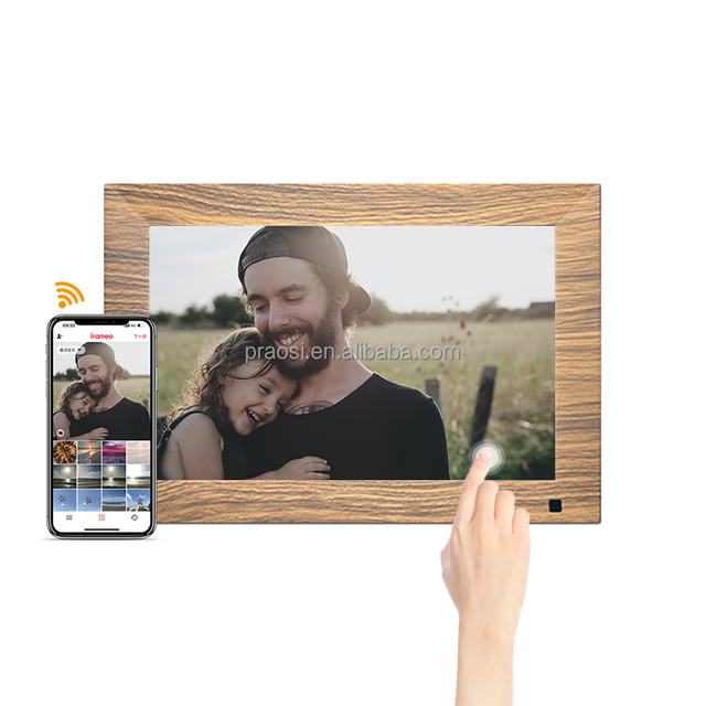Hot Selling Frameo Digital Photo Frame 7 Inch~32 Inch, Wood Color Frame Smart WiFi Cloud Digital Picture Frame 10 10.1 Inch