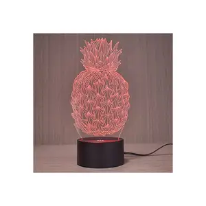 Lampe led en acrylique avec motif 3d d'ananas, luminaire décoratif d'intérieur, idéal pour la chambre à coucher, fourniture d'usine