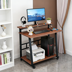 Petite table d'ordinateur de bureau, table intégrée pour la maison, la chambre à coucher, la coiffeuse, table de chevet mobile - Product Image 5