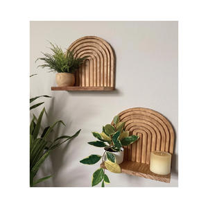 Étagère flottante en <span class=keywords><strong>bois</strong></span> en forme d'arche : Décoration d'intérieur bohème minimaliste - Product Image 3
