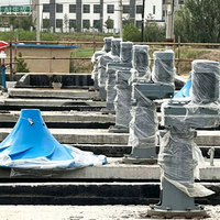 Pompe mélangeuse hyperboloïde à double pale courbée pour réservoir anaérobie anoxique, impeller en PRV pour STU municipaux, GSJ1500 4kW, grand diamètre