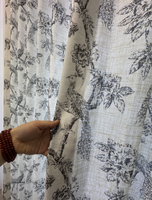 2025 nouveaux rideaux noirs et blancs américains, nouveaux rideaux transparents de salon chinois, rideaux en coton et chanvre haut de gamme