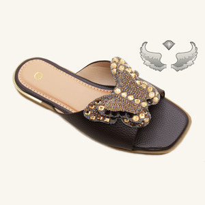 Chaussons décontractés quotidiens - Chaussures plates tendance pour femmes - Nouveaux chaussons plats pour femmes avec strass - Sandales - Product Image 2
