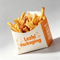 Boîtes à frites jetables personnalisées pour restaurants, emballages écologiques pour pop-corn, poulet frit et snacks à emporter
