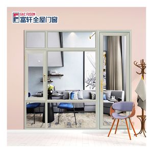 Fuson אלומיניום מסחרי Windows ודלתות מגורים משרד צרפתי צרפתית יוקרה גדול זכוכית Slim צר מודרני - Product Image 1