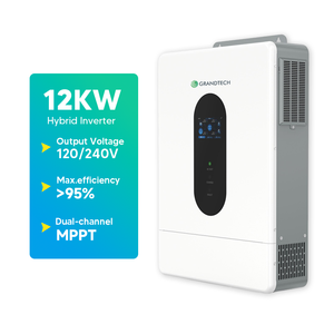 Stock US Meilleur Prix GRANDTECH 12000W Onduleur Hybride Solaire DVM 120/240V Hors Réseau Batterie Lithium Unique Séparée pour SYSTÈME - Product Image 1