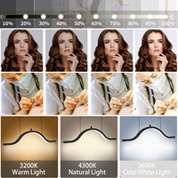 Lampe de plafond demi-lune Fosoto pour les cils, lampe de salon pour les cils, LED avec support pour téléphone pour les soins de la peau, le maquillage, la beauté cosmétique