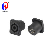 Connecteur audio SpeakON 4 pôles femelle en nylon à montage sur circuit imprimé, verrouillage par torsion, indice de protection IP55, contacts en bronze phosphoreux