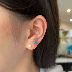ต่างหูเงินแท้ 925 ดีไซน์ทันสมัยประดับลูกปัดแก้วสีรุ้งสำหรับผู้หญิง - Product Image 2