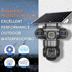 Regis <span class=keywords><strong>3</strong></span> ống kính 4G ipcamera HD 12MP 6K Camera quan sát ngoài trời không thấm nước tầm nhìn ban đêm hai chiều PTZ theo dõi di động V380 Pro Camera năng lượng mặt trời - Product Image 6