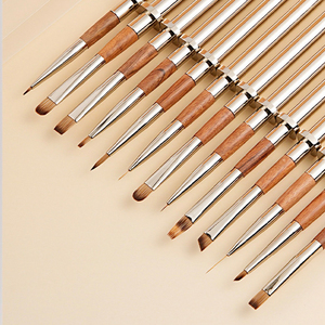Ensemble de pinceaux à ongles avec manche en métal, logo personnalisé, pinceaux professionnels pour la peinture au gel UV pour salon - Product Image 3