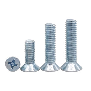 Carbon Steel Zinc Plated Phillips Countersunk Head Screws M3 M4 M5 M6 M8 Metric Standard Thread Level 4.8 - Product Image 1