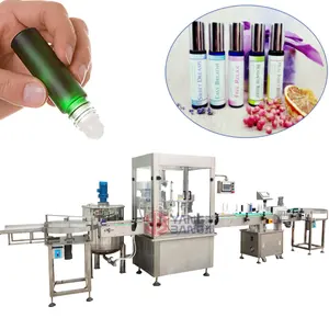 Automatic Deodorant Perfume Oil Small Glass Roll-on Bottle Liquid Filling Capping Machine For Roller Ball Bottles