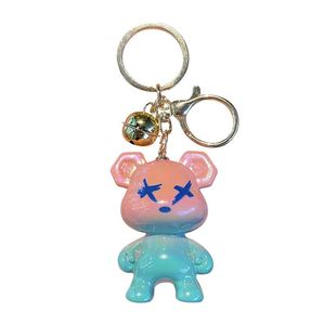 Hot-selling 3D <b>Cute</b> Colorful Cartoon Fluid <b>Bear</b> Keychains Car Key Chain Bags Pendants Cool Keyring Holder Gifts - Product Image 6