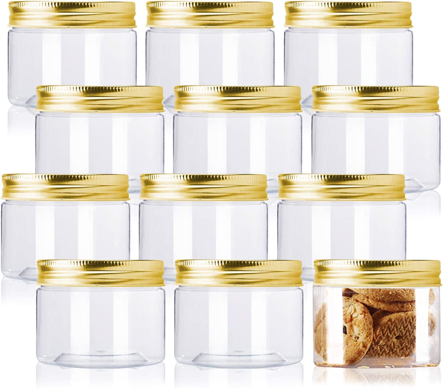 WIDE MOUTH LEAK PROOF 4oz 6oz 8oz 10oz 16oz PET Plastic Storage Containers With Lids